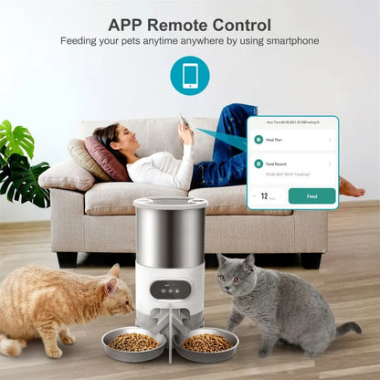 Smart APP Pet Feeder Cat And Dog Food Automatic Dispenser Suitable For Small And Medium-Sized Cats And Dogs Remote Feeding